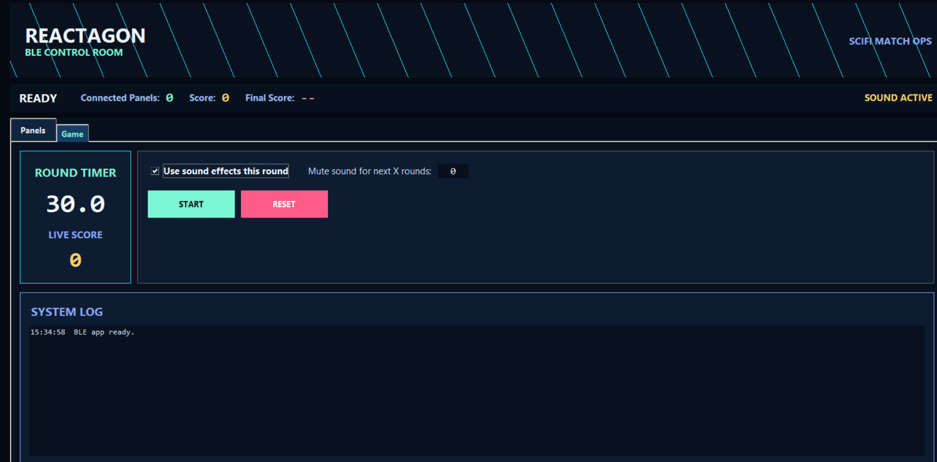 Hardware control app with timer and system log